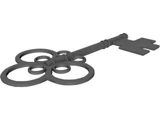 Medieval Key 3D Model preview