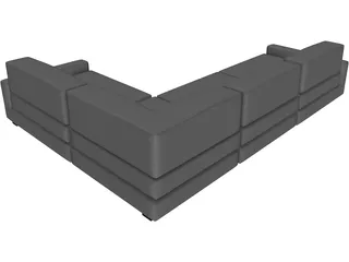 Couch Sectional Modern 3D Model preview