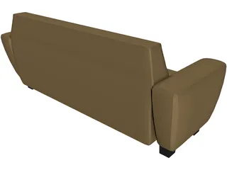 Couch Leather Art Decco 3D Model preview