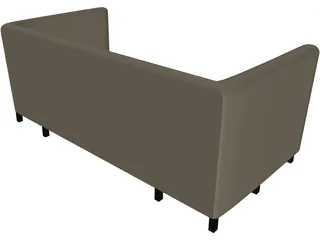 Booth Restuarant Square 3D Model preview