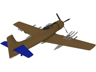 Douglas A-1 Skyraider 3D Model preview