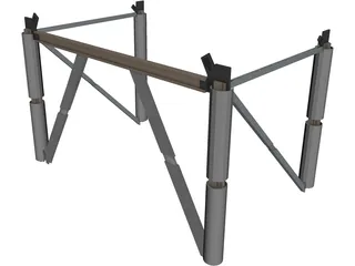 Skyscraper Metal Construction Core 3D Model preview