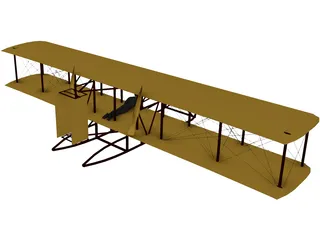 Wright Brothers Plane 3D Model preview