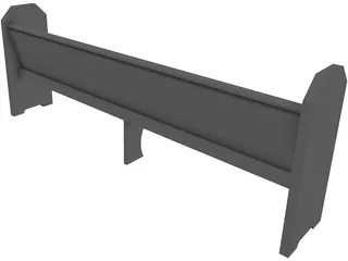 Church Pew Simple 3D Model preview