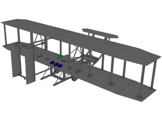 Wrights Aircraft 3D Model preview