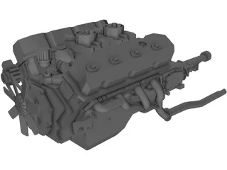 Ford Mustang Engine 3D Model preview