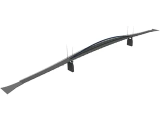 Pedestrian Bridge 3D Model preview