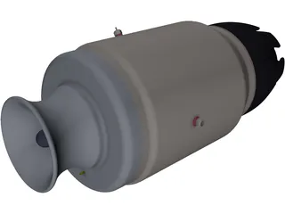 Turbine Engine Plane 3D Model preview