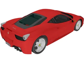 Ferrari 458 Italia F142 (2010) 3D Model preview