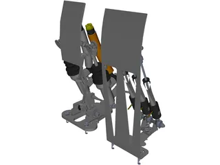 Pedalbox for Racing Car 3D Model preview