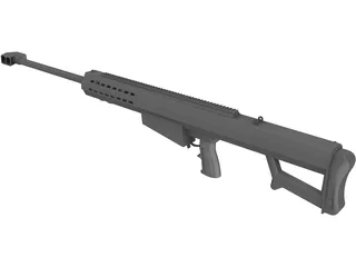 M107 Barrett 50 Cal Body 3D Model preview