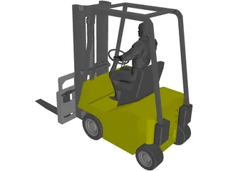 Forklift with Operator 3D Model preview