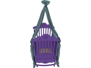 Baby Cradle 3D Model preview