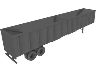 Hopper Bottom Trailer 3D Model preview