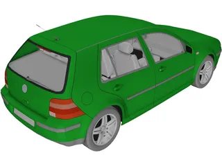 Volkswagen Golf IV (5 doors) 3D Model preview