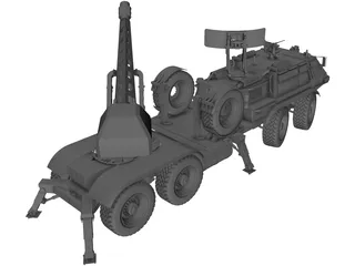 M85 6X6 Self Propelled Cannon 3D Model preview