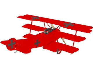 Fokker Dr.1 3D Model preview