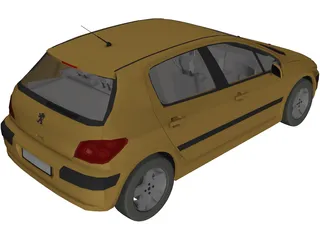 Peugeot 307 3D Model preview
