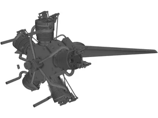 Motor Radial Engine 3D Model preview