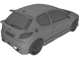 Peugeot 206 GTi 3D Model preview