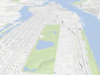 New York City Map Manhattan 3D Model preview