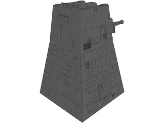 Star Wars Death Star Trench Turbo Laser Cannon Turret 3D Model preview