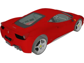 Ferrari 458 Italia 3D Model preview