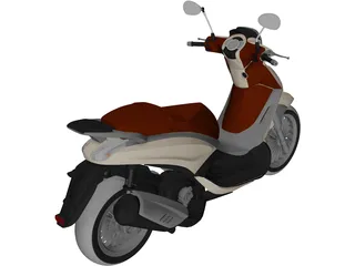 Piaggio Beverly Tourer 200cc Scooter 3D Model preview