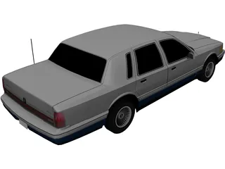 Lincoln Towncar (1991) 3D Model preview