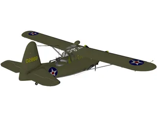 Curtiss O-52 Owl 3D Model preview