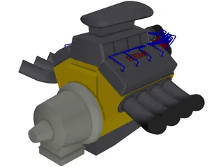 Hemi V8 Engine 3D Model preview