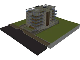 Apartment Building 3D Model preview