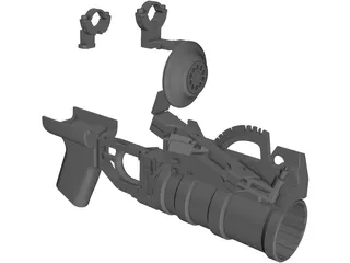 Airsoft GP-30 Grenade Launcher 3D Model preview