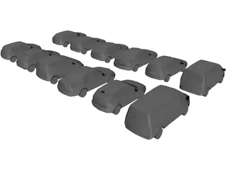 Cars Pack Low Poly 3D Model preview