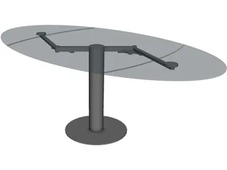 Oval Glass Table 3D Model preview