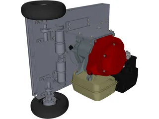 Robot Mower Cutter Grass 3D Model preview