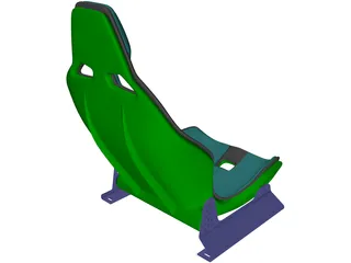 Carbon Fiber Seat with Rails 3D Model preview