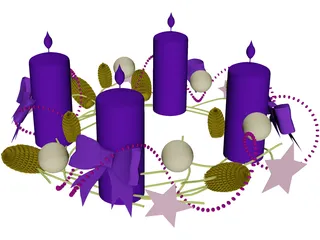 Christmas Candles 3D Model preview