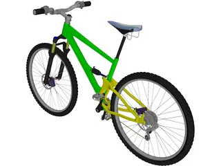 Mountain Bike Full Suspension 3D Model preview