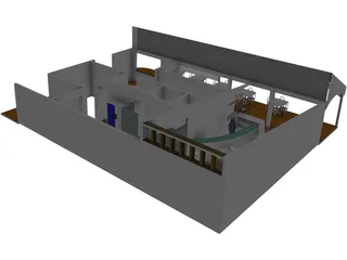 Cafeteria 3D Model preview