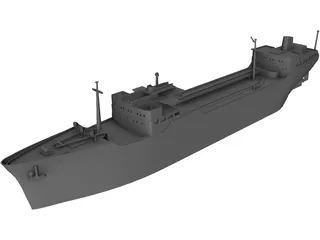 Tanker Ship 3D Model preview
