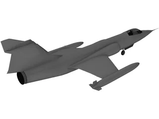 Lockheed F-104 Starfighter Jet Airplane 3D Model preview
