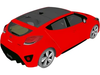Hyundai Veloster Turbo (2013) 3D Model preview