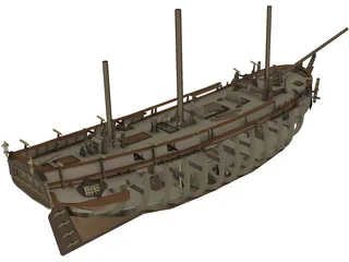 HMS Bounty with Interior 3D Model preview