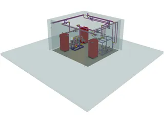Electric Boiler Room 3D Model preview