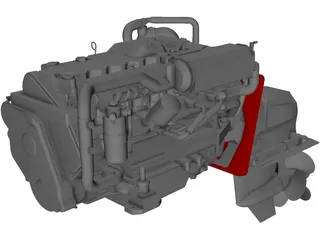 Yanmar Diesel Engine 3D Model preview
