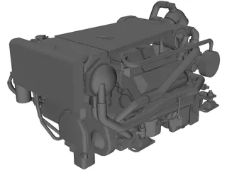 Yanmar Marine Engine Diesel 8LV 320HP 3D Model preview