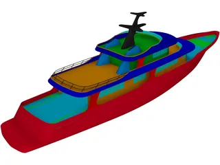 Super Yacht 155feet 3D Model preview