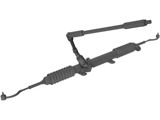 Rack and Pinion Car Steering 3D Model preview