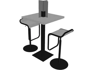 Barstool with Table 3D Model preview